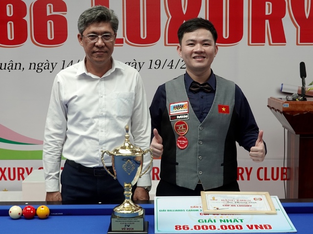   Bao Phương Vinh vô địch Giải Billiards carom 3 băng Bình Thuận mở rộng 2023